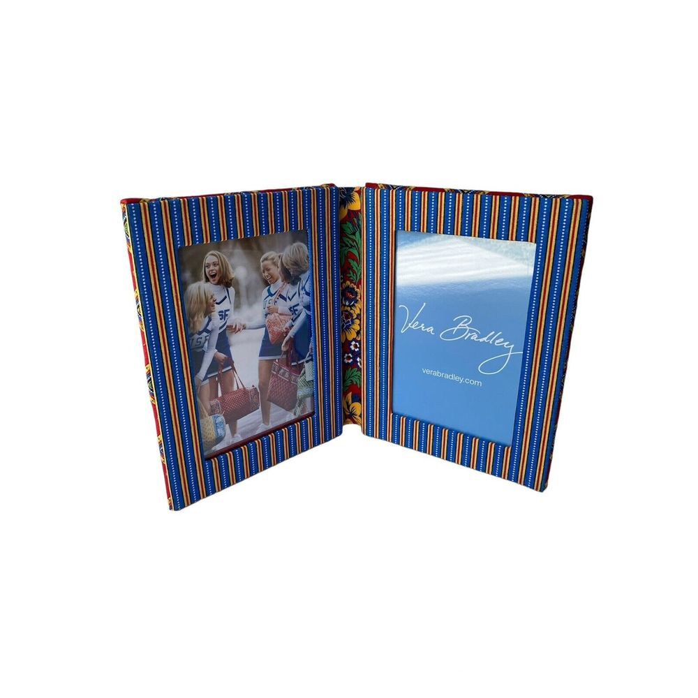NEW Vera Bradley 4"x6" Quilted Dual Picture Frame Villa Red
